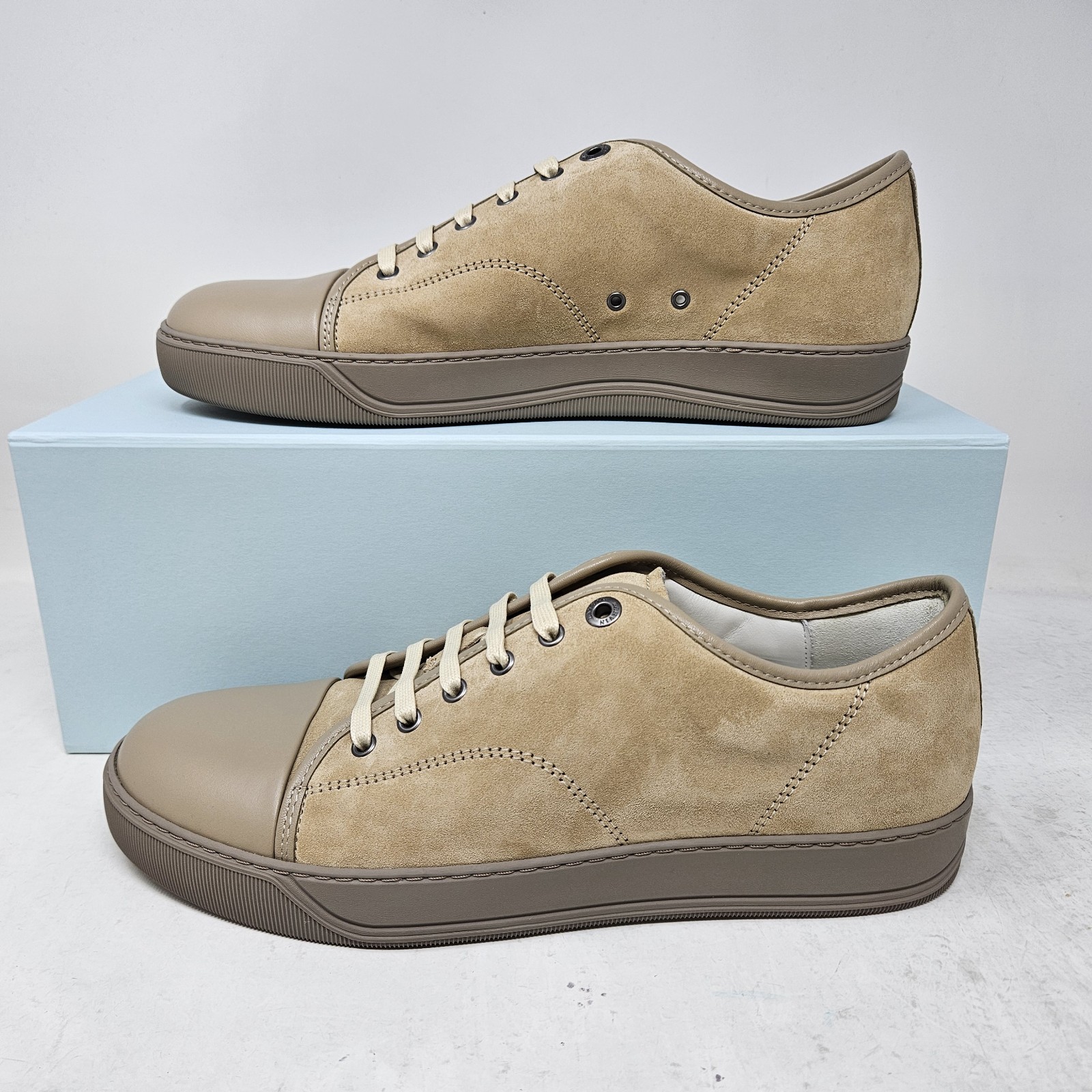 Men\'s Lanvin DBB1 Leather And Suede Low Top Sneakers / Light Brown / Size US 9 Men\'s Lanvin DBB1 Leather And Suede Low Top Sneakers / Light Brown / Size US 9