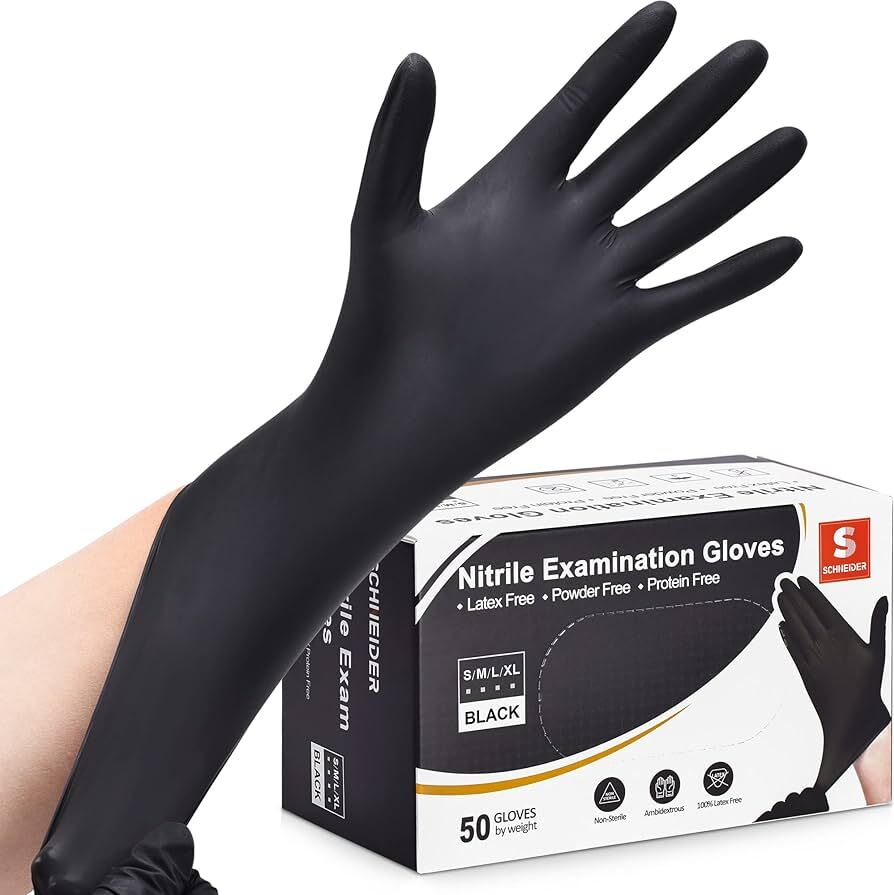 Black Nitrile Disposable Gloves 4 & 5 Mil, Latex & Powder Free Black Nitrile Disposable Gloves 4 & 5 Mil, Latex & Powder Free