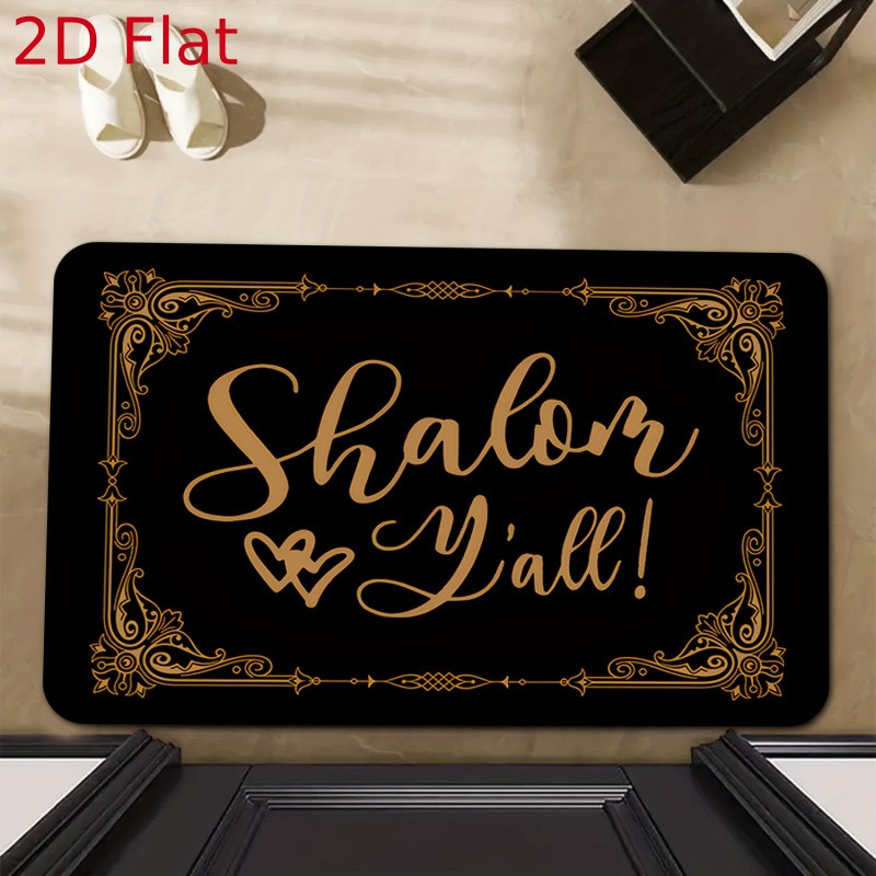 2D Flat, 2D Flat Diatom Mud Mat, Shalom Diatom Mud Welcome Doormat, Non-Slip,