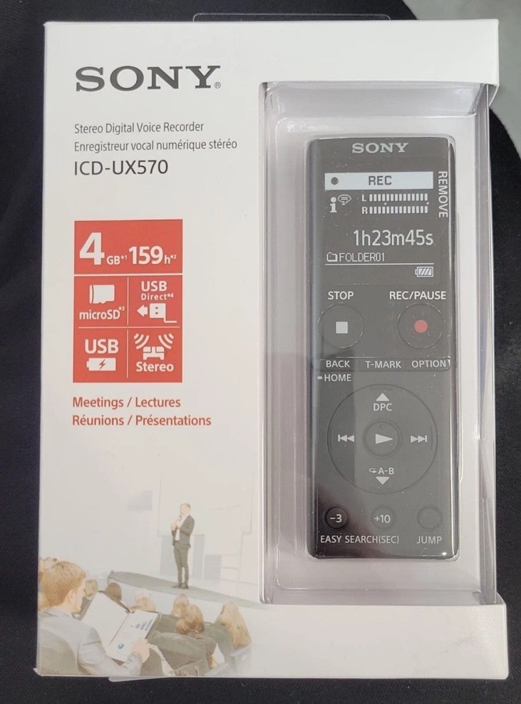 Sony ICD-UX570 Series UX570 Digital Voice Recorder Black Sony ICD-UX570 Series UX570 Digital Voice Recorder Black