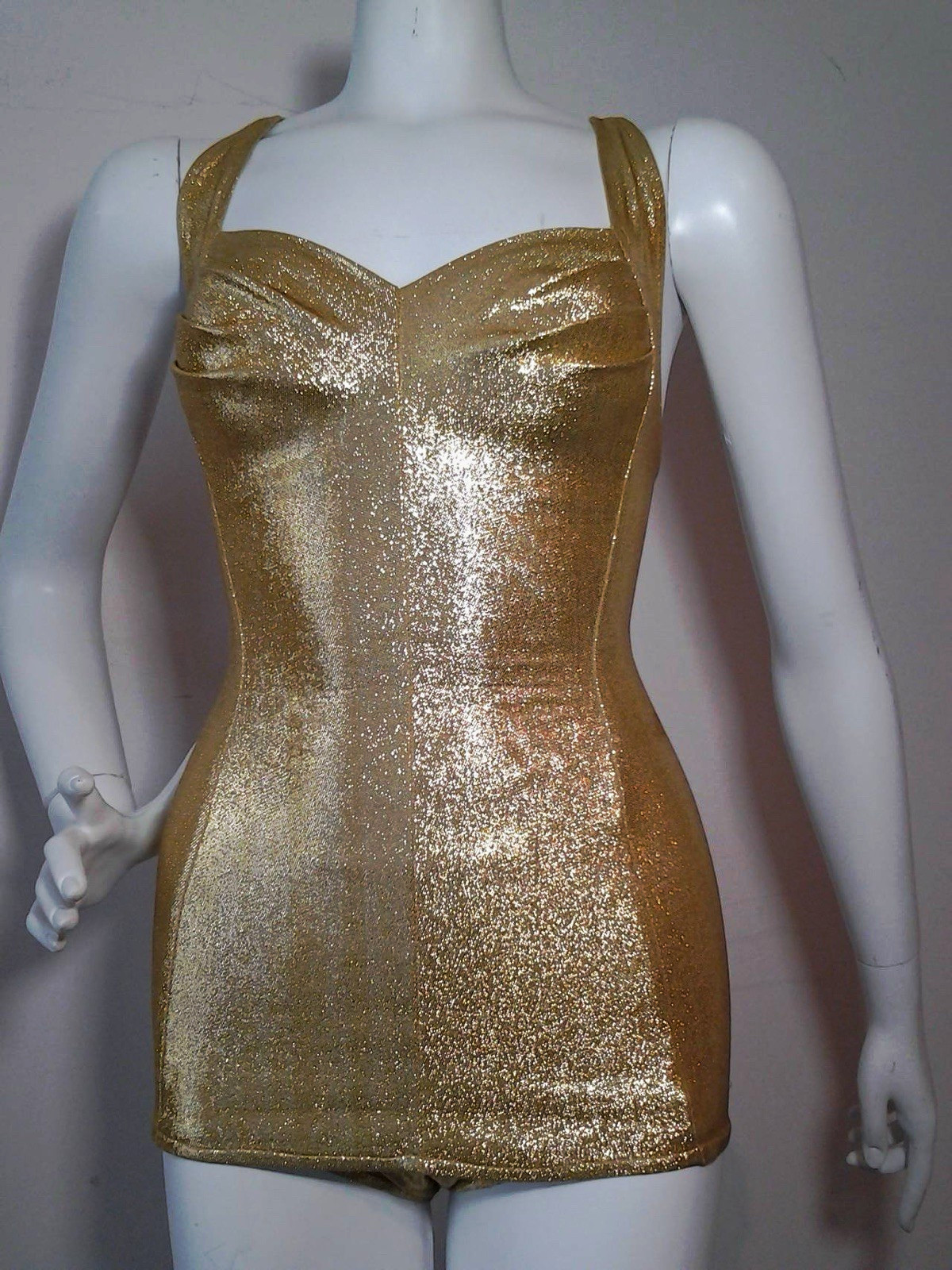 Vintage Cole of California Gold halter swimsuit bodysuit vintage Size 12 50s/60s