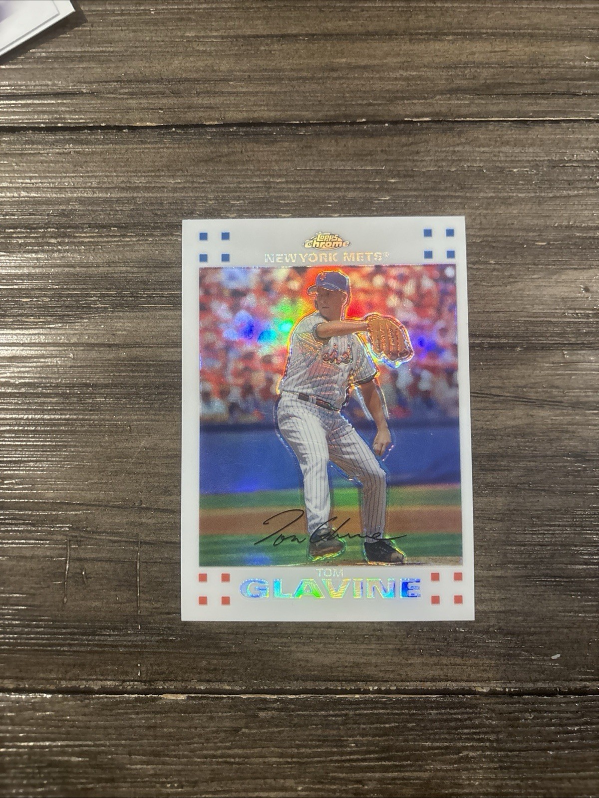 2007 Topps Chrome White Refractor 165 Tom Glavine (#/660) HOF Mets 2007 Topps Chrome White Refractor 165 Tom Glavine (#/660) HOF Mets
