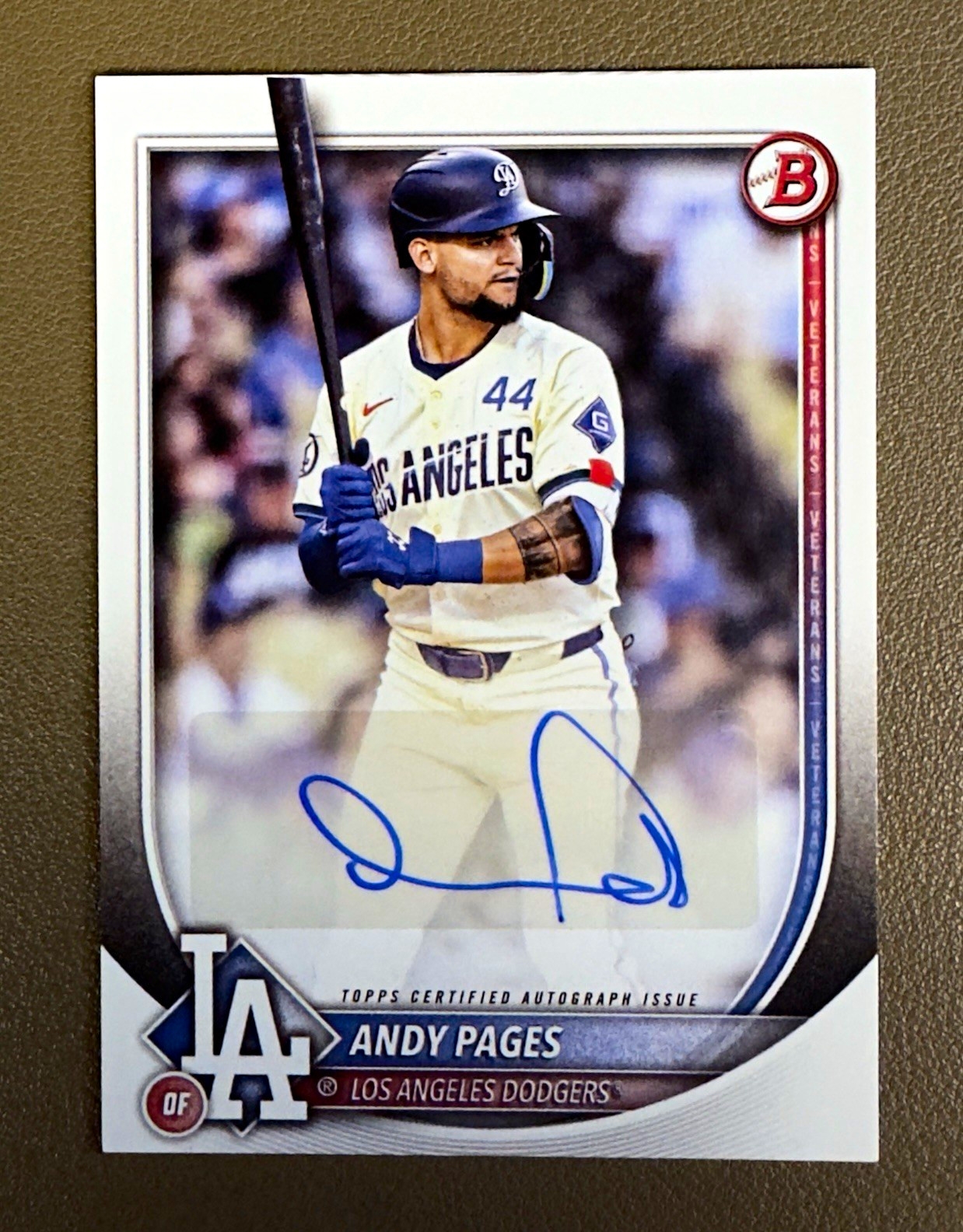 Topps 2025 Bowman Bowman Briefing Andy Pages Auto PRV-AP Los Angeles Dodgers