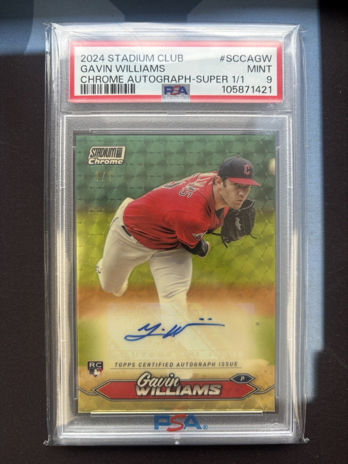 2024 Topps Stadium Club - Gavin Williams Autographs Chrome SUPERFRACTOR 1/1 RC
