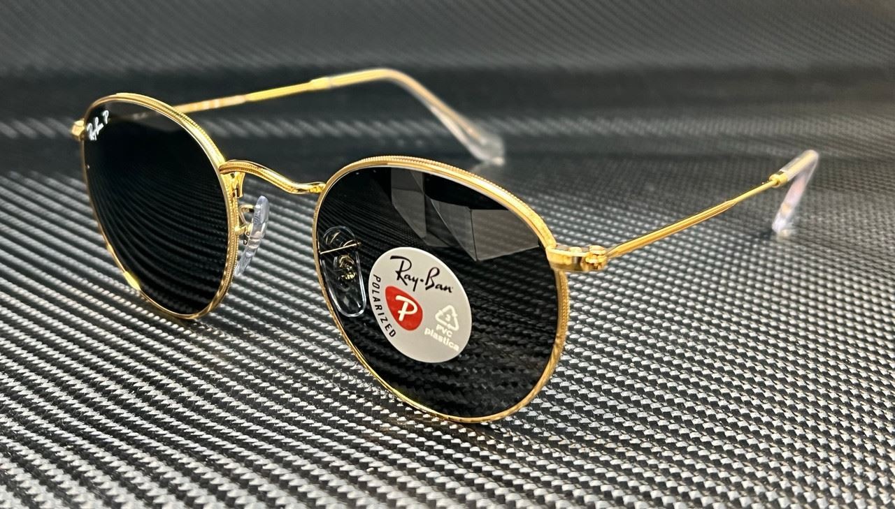 RAY BAN RB3447 919648 Gold Grey Polarized Round 53 mm Men\'s Sunglasses
