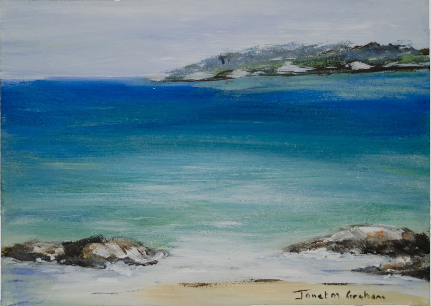 ACEO Original Seascape 3 by Janet M Graham of Queensland, Australia, Sea, Coast