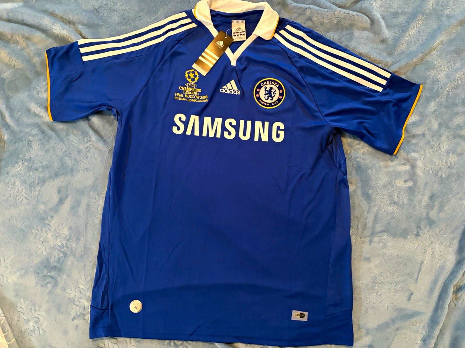 Chelsea Samsung Blue/White Soccer Jersey UEFA Champions League Final 2008