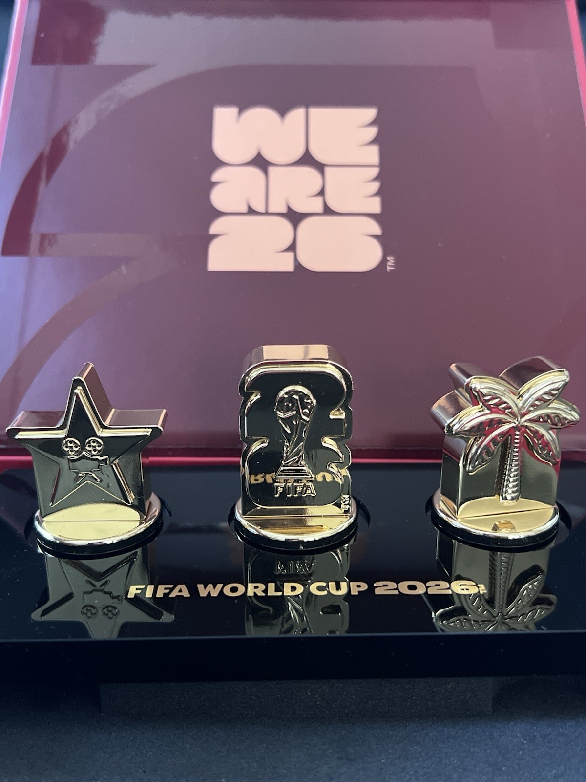 FIFA World Cup 2026 Hospitality VIP Gift Box Memorabilia 3-Pin Set Figurines