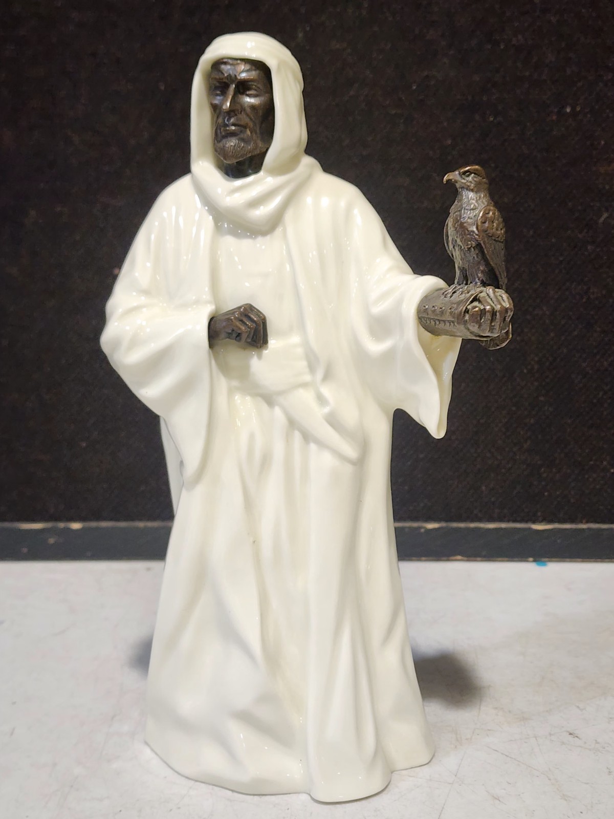 1978 Minton THE SHEIKH Bone China & Bronze Falconer 10\ 1978 Minton THE SHEIKH Bone China & Bronze Falconer 10\