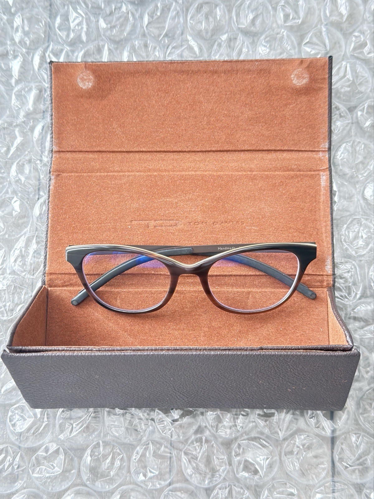 Tom Davies Brown Buffalo Horn Eyeglasses Frames With Case TDH014 Tom Davies Brown Buffalo Horn Eyeglasses Frames With Case TDH014