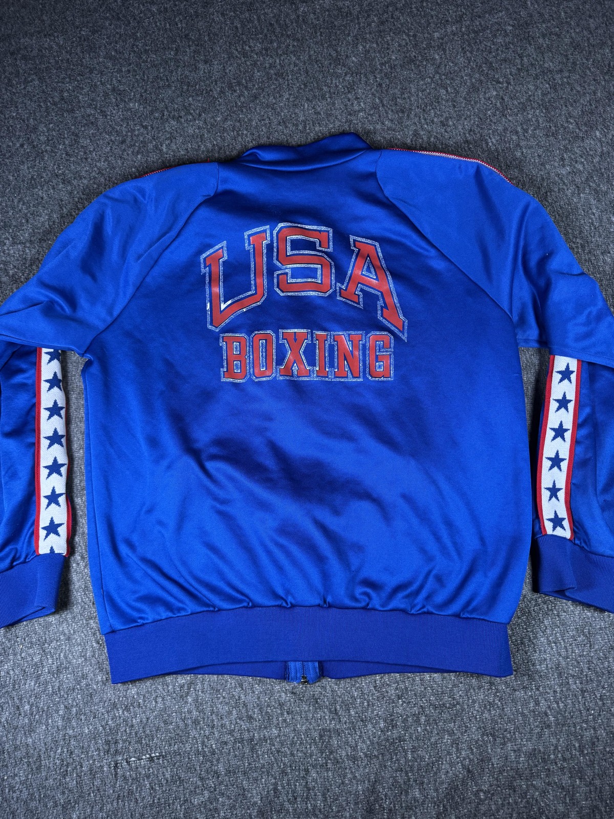 Vintage USA Boxing Jacket Mens Large Blue Brute Track Warm Up Zip Made USA Vintage USA Boxing Jacket Mens Large Blue Brute Track Warm Up Zip Made USA