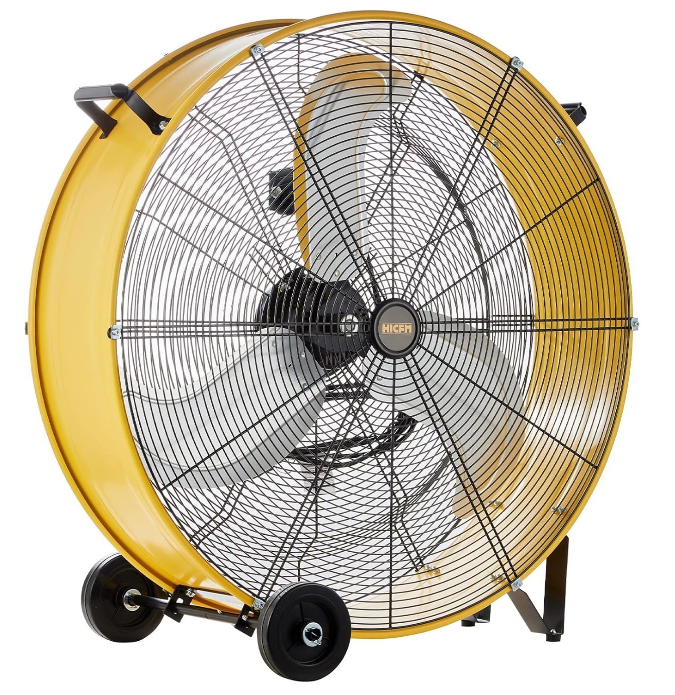 HICFM 30 In. 3 Speeds Drum Fan in Yellow with 1/3 HP Powerful Motor, 5 In. Wheel HICFM 30 In. 3 Speeds Drum Fan in Yellow with 1/3 HP Powerful Motor, 5 In. Wheel