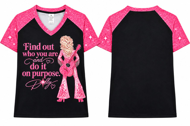 DOLLY PARTON FIND OUT WHO YOU ARE & DO IT ON PURPOSE SHIRT BLOUSE XL ~NWOT~ DOLLY PARTON FIND OUT WHO YOU ARE & DO IT ON PURPOSE SHIRT BLOUSE XL ~NWOT~