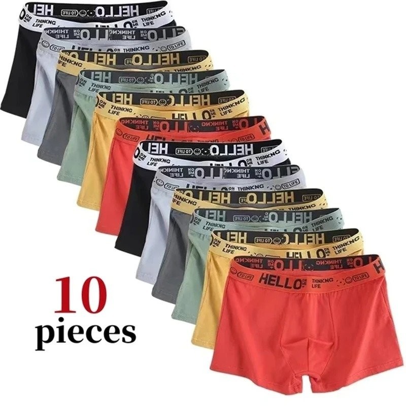10 Pack Men's Boxer Briefs Soft Stretch Breathable Underwear Shorts