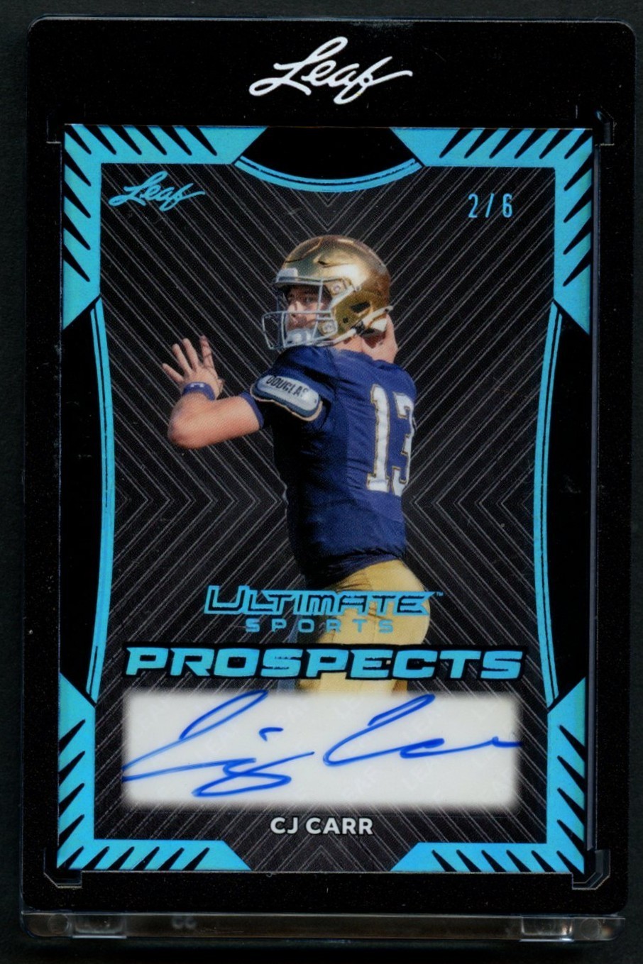 CJ Carr signed autograph 2026 Leaf Ultimate Sports Prospects 2/6 Notre Dame CJ Carr signed autograph 2026 Leaf Ultimate Sports Prospects 2/6 Notre Dame