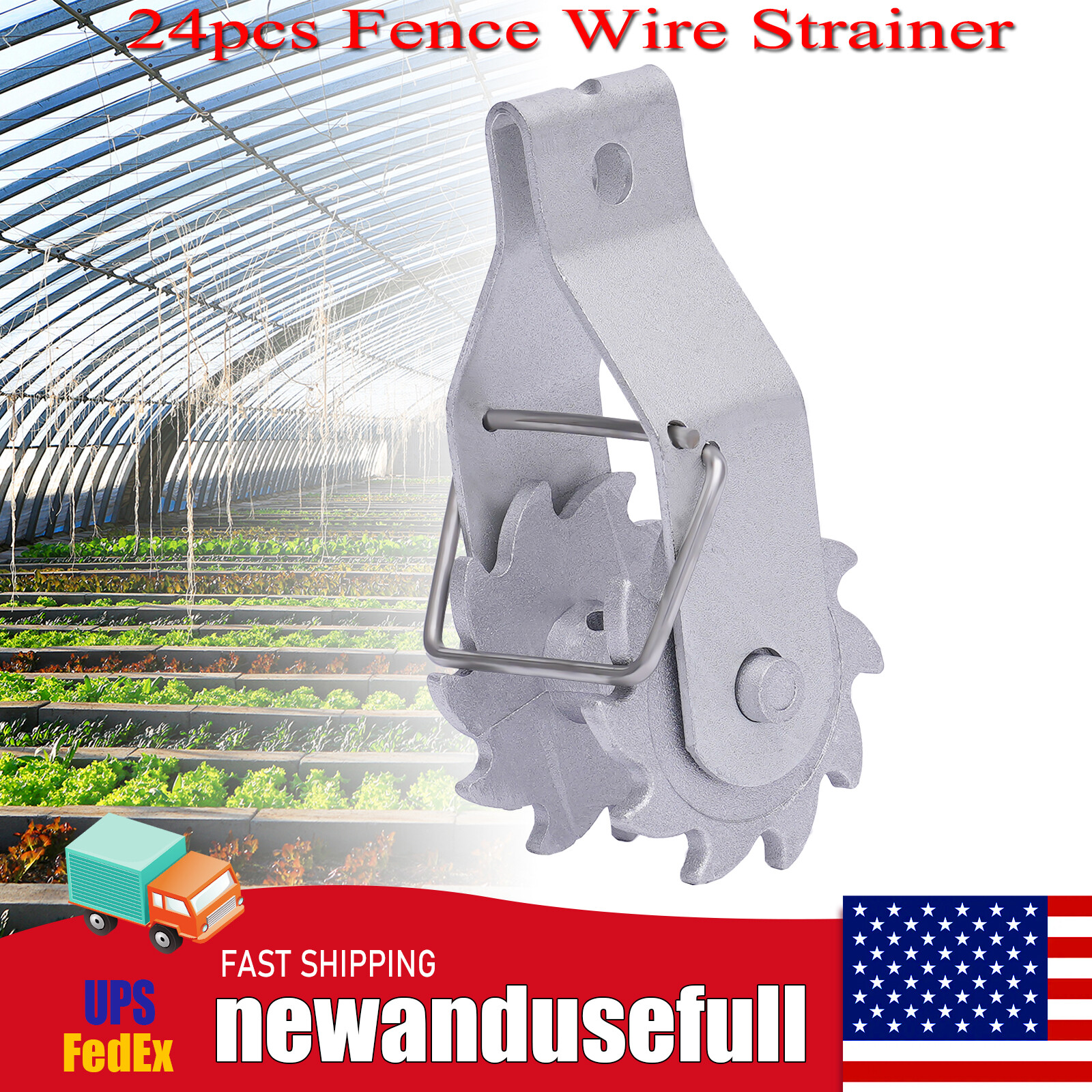 24pc Fence Wire Strainer Inline Wire Ratchet Tensioner Wire Tightener Heavy Duty