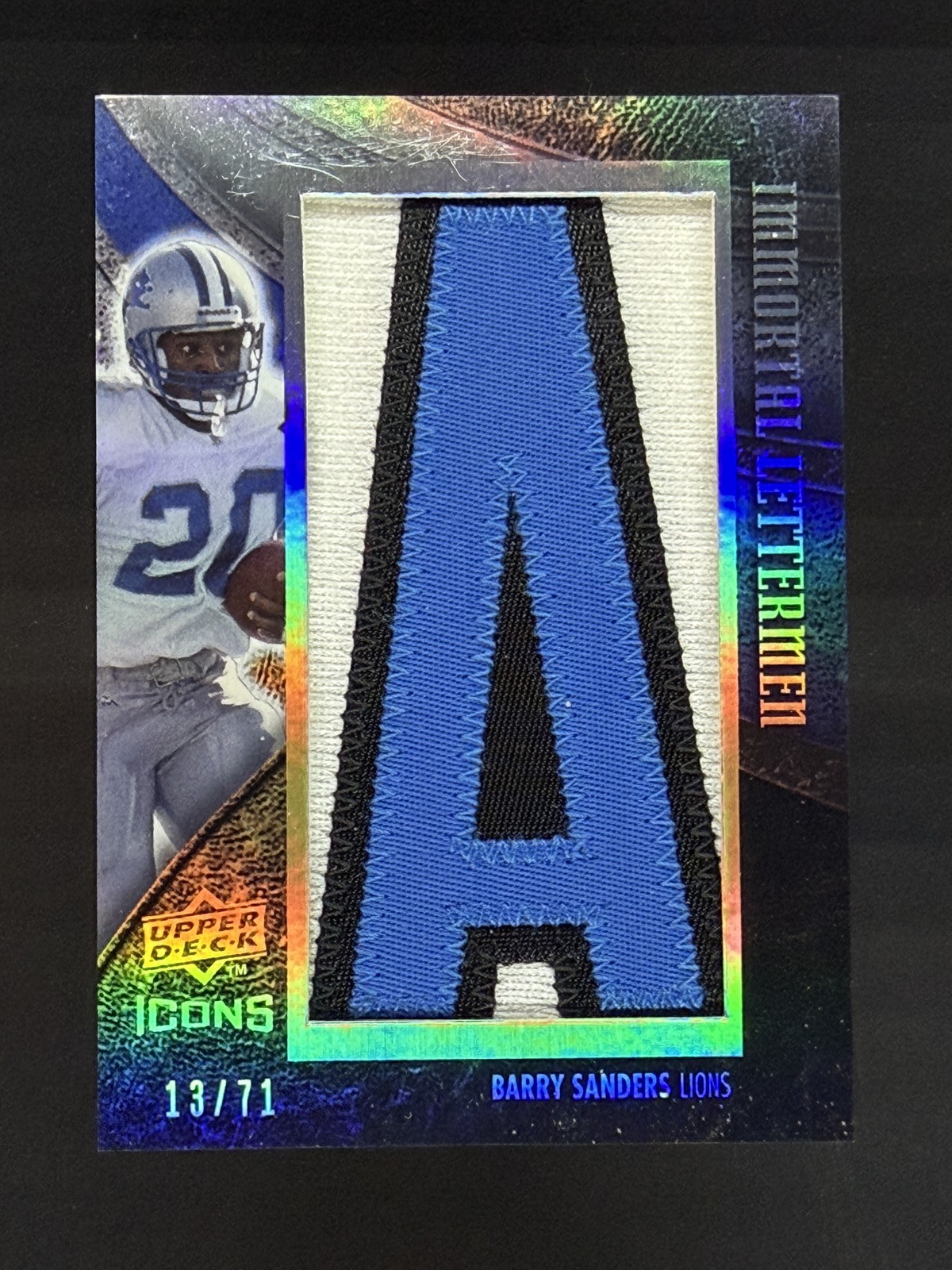 Barry Sanders #/71 2008 Upper Deck Icons Immortal Lettermen A