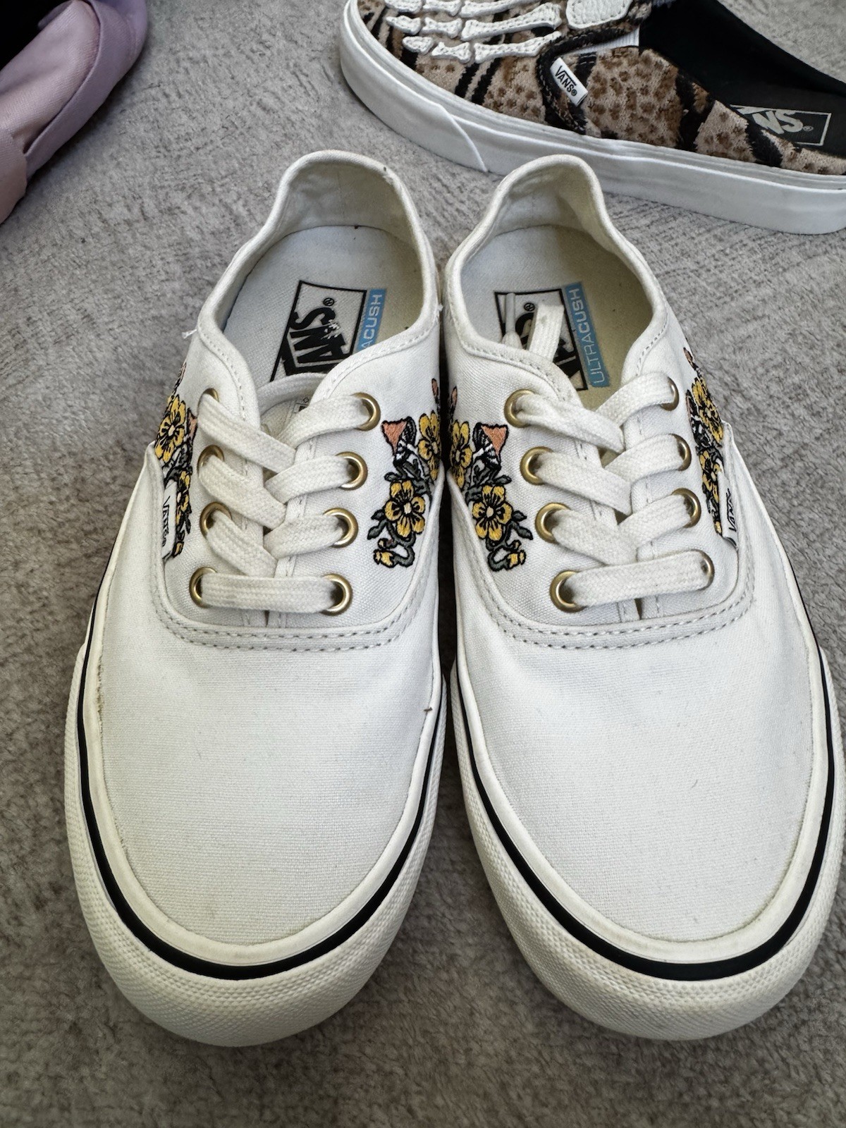 EUC Vans Authentic SF Trippy Floral Mushroom M6 W7.5 Cream Sneakers Shoes