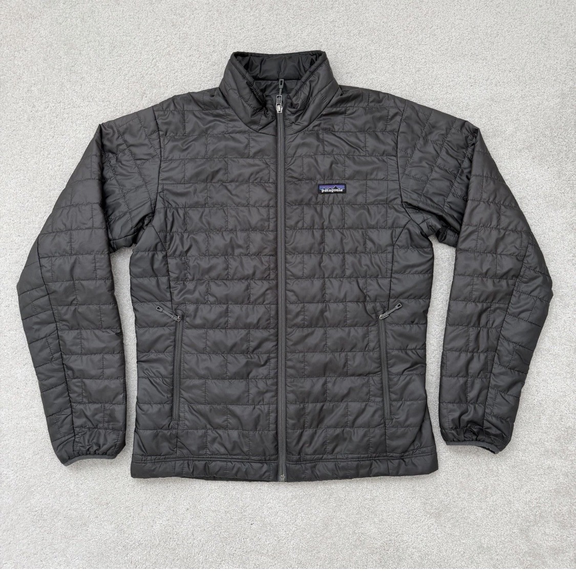 Patagonia Nano Puff Jacket Men\'s Medium Forge Grey Full Zip Puffer Lightweight 