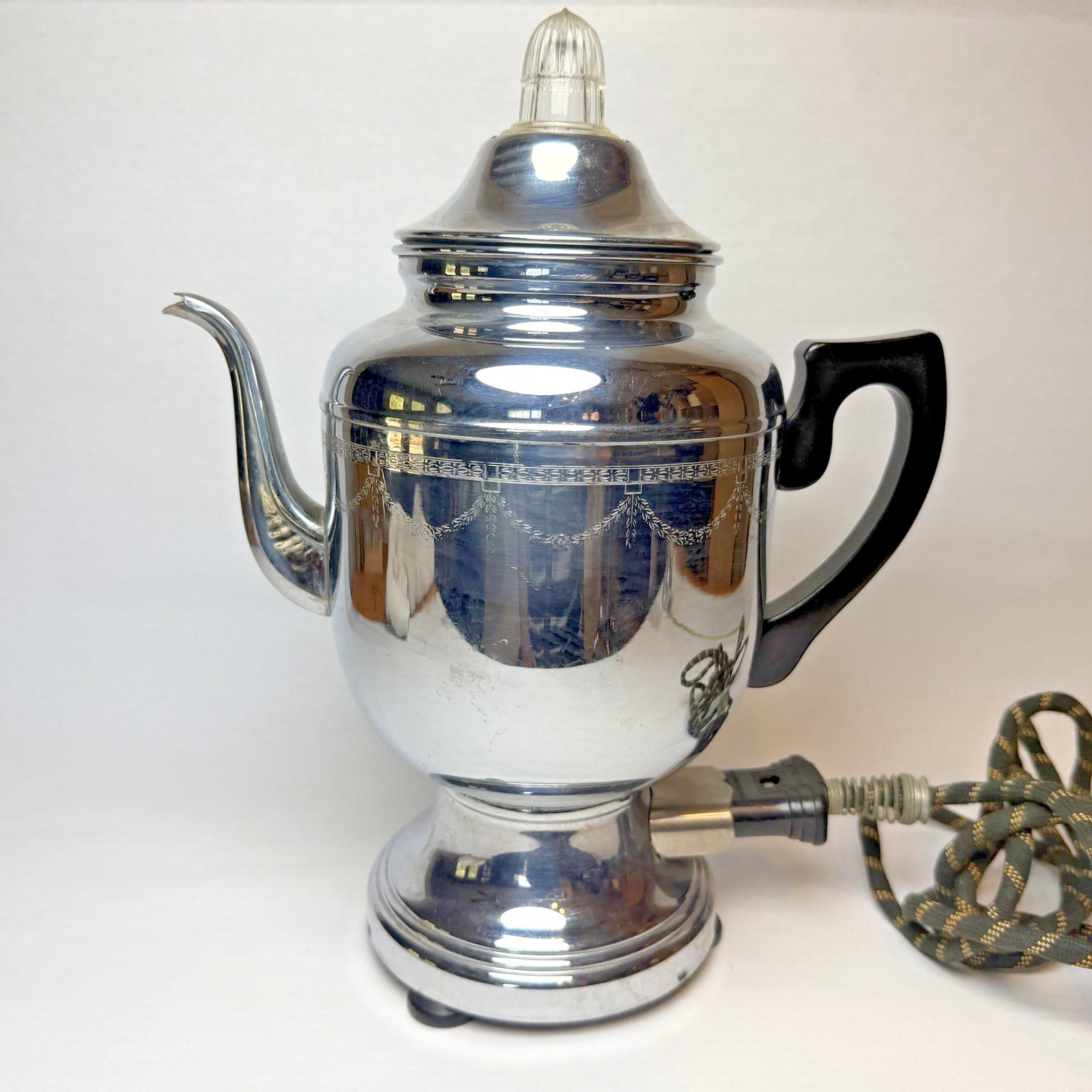 Vintage Farberware Electric Coffee Percolator Model #208 Tested Works 1950\'s Vintage Farberware Electric Coffee Percolator Model #208 Tested Works 1950\'s