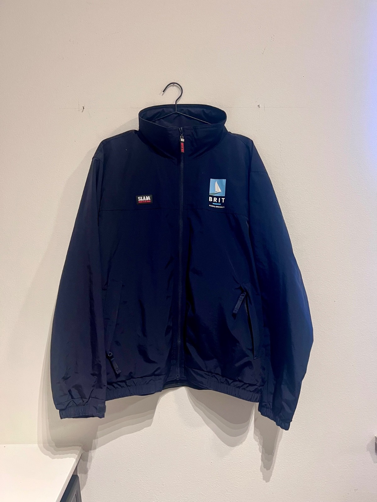 SLAM ATS Sailing Windbreaker Jacket Navy Blue – BRIT Global Specialty Logo SLAM ATS Sailing Windbreaker Jacket Navy Blue – BRIT Global Specialty Logo