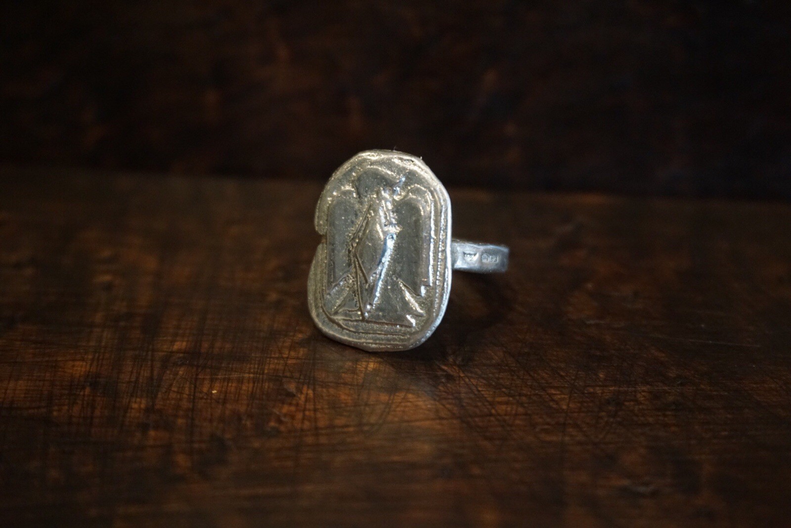 Bird ring, Pure Solid Silver, Size R, Handmade by Clovis Bird ring, Pure Solid Silver, Size R, Handmade by Clovis