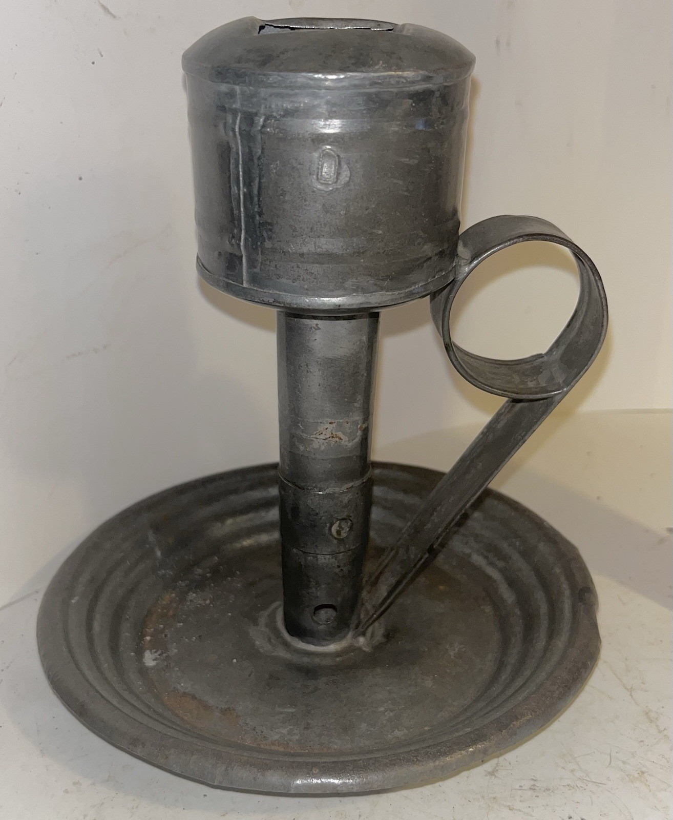Antique Lamp Primitive Tin Whale Oil Grease Lamp Fine Early Lighting