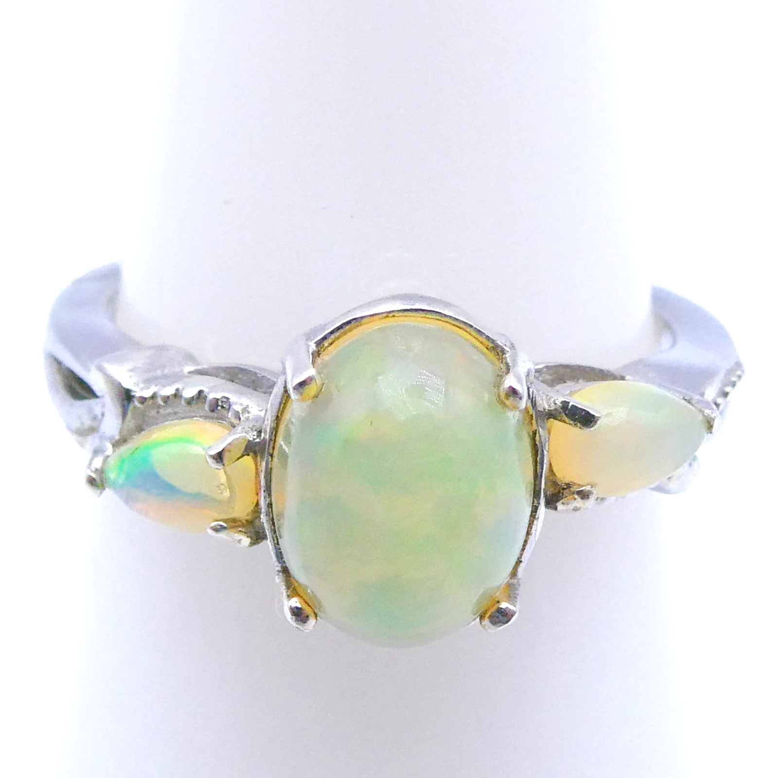 Djoy Ethiopian Opal Platinum Over Sterling Silver 1.4 Ctw New Womens Sz 8 Ring