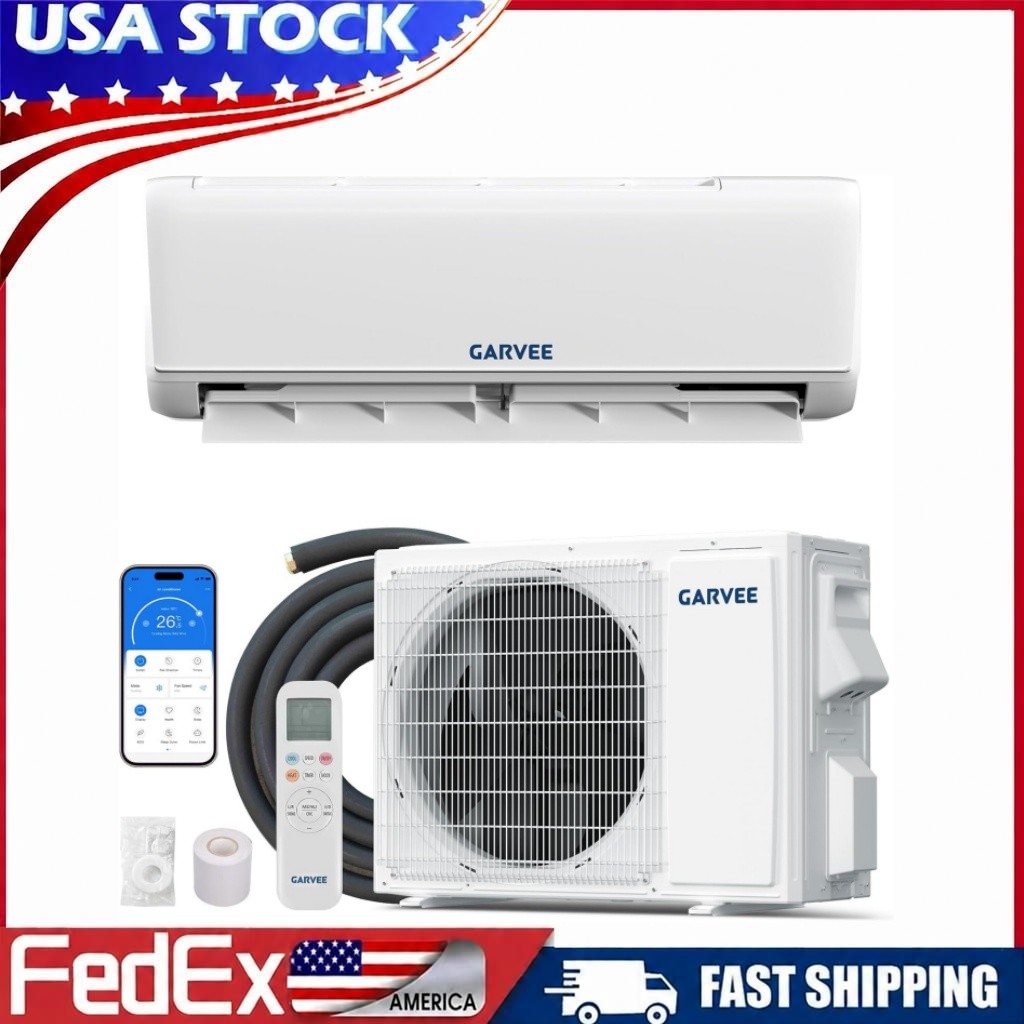 Garvee 18000 BTU Mini Split AC & Heat Pump 19 SEER2 208/230V Buit in WiFi R32