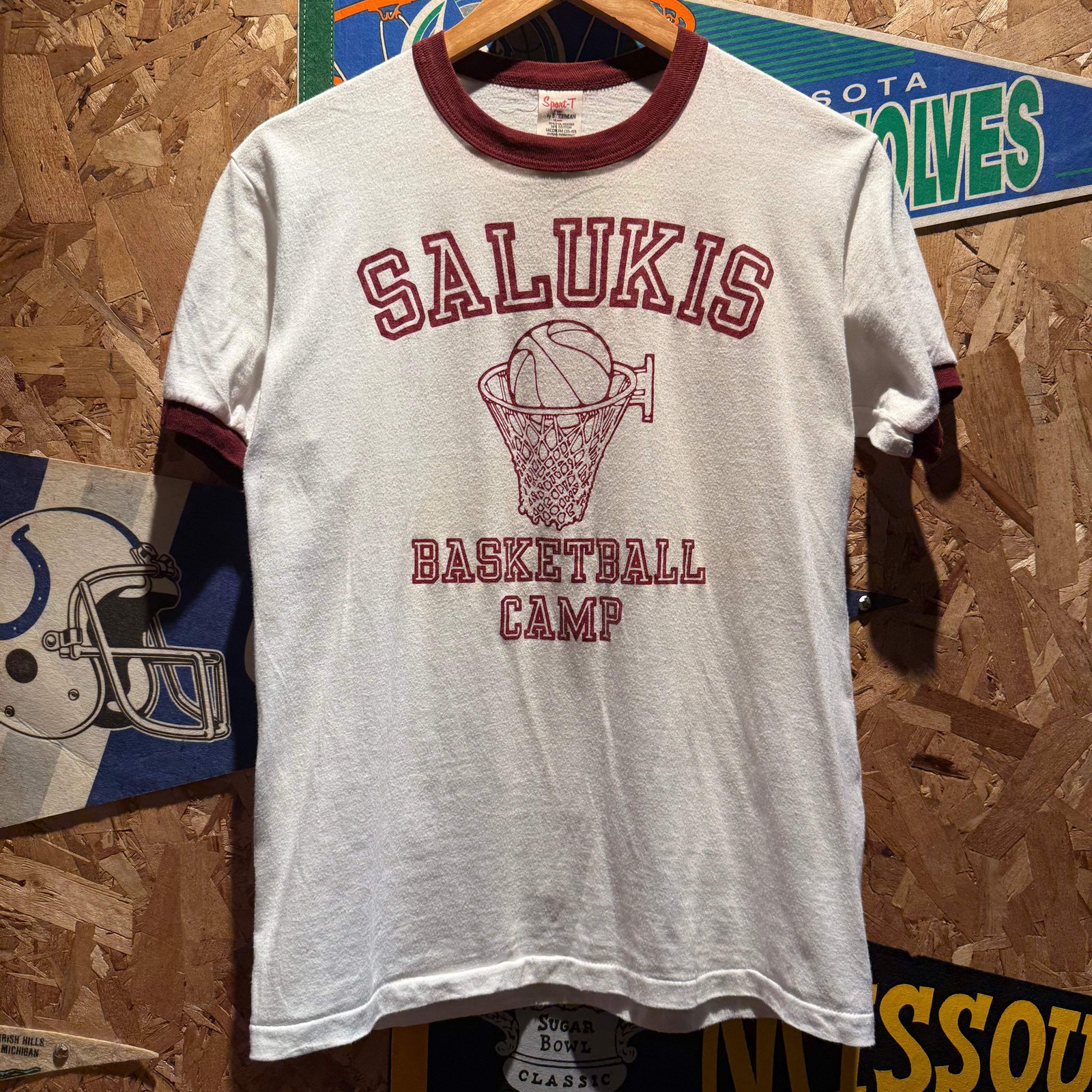 VTG Southern Illinois University SIU Basketball Camp Converse Ringer T-Shirt: Me