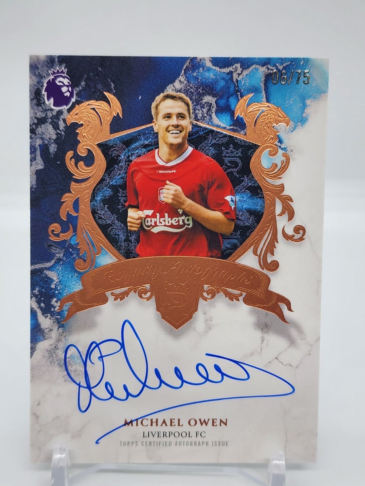 MICHAEL OWEN 2025-26 TOPPS ROYALTY PREMIER LEAGUE COPPER AUTO /75 #RA-MO MICHAEL OWEN 2025-26 TOPPS ROYALTY PREMIER LEAGUE COPPER AUTO /75 #RA-MO