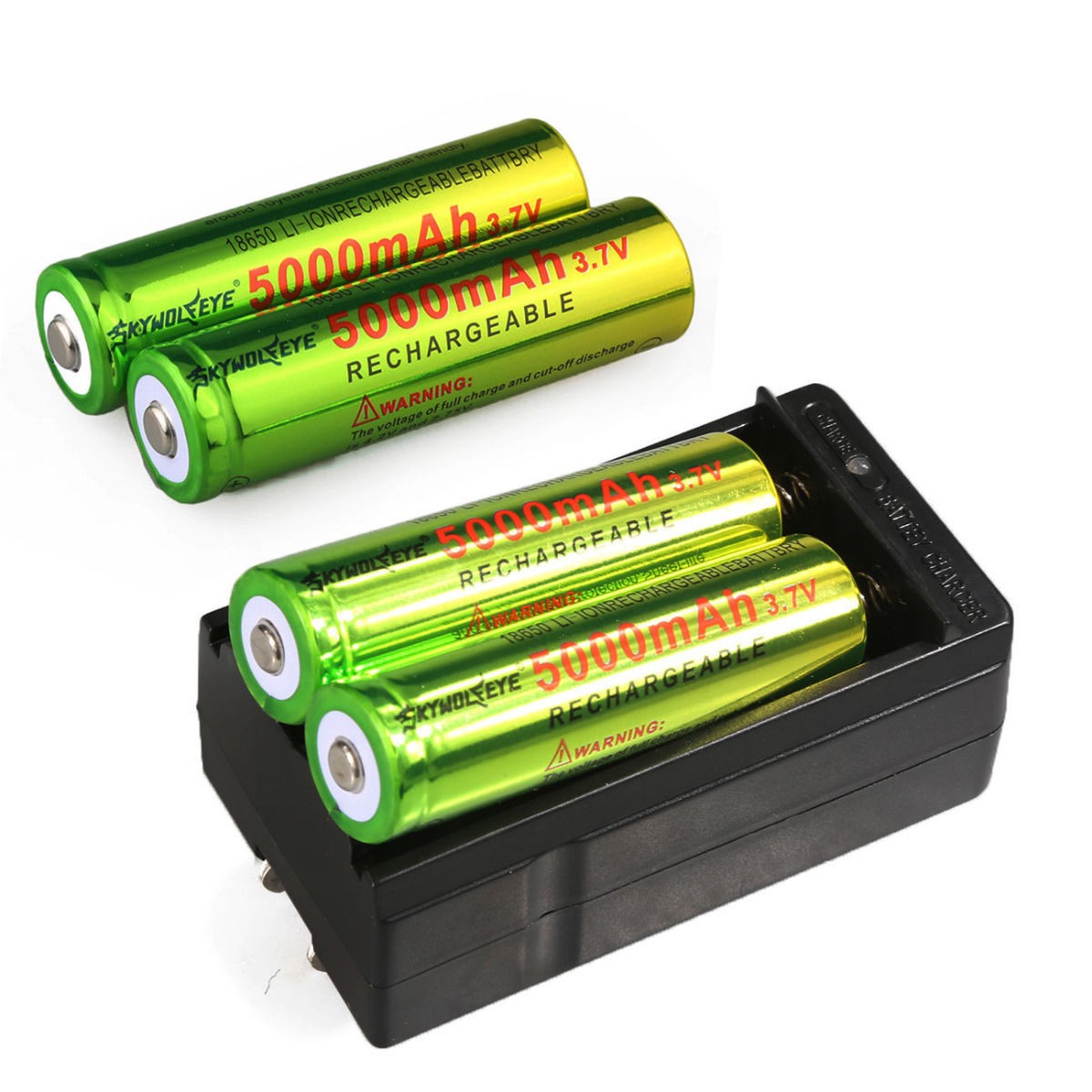 4pc Rechargeable Li-Ion Batteries 5000mAh Multipurpose Battery 3.7V+Dual Charger 4pc Rechargeable Li-Ion Batteries 5000mAh Multipurpose Battery 3.7V+Dual Charger