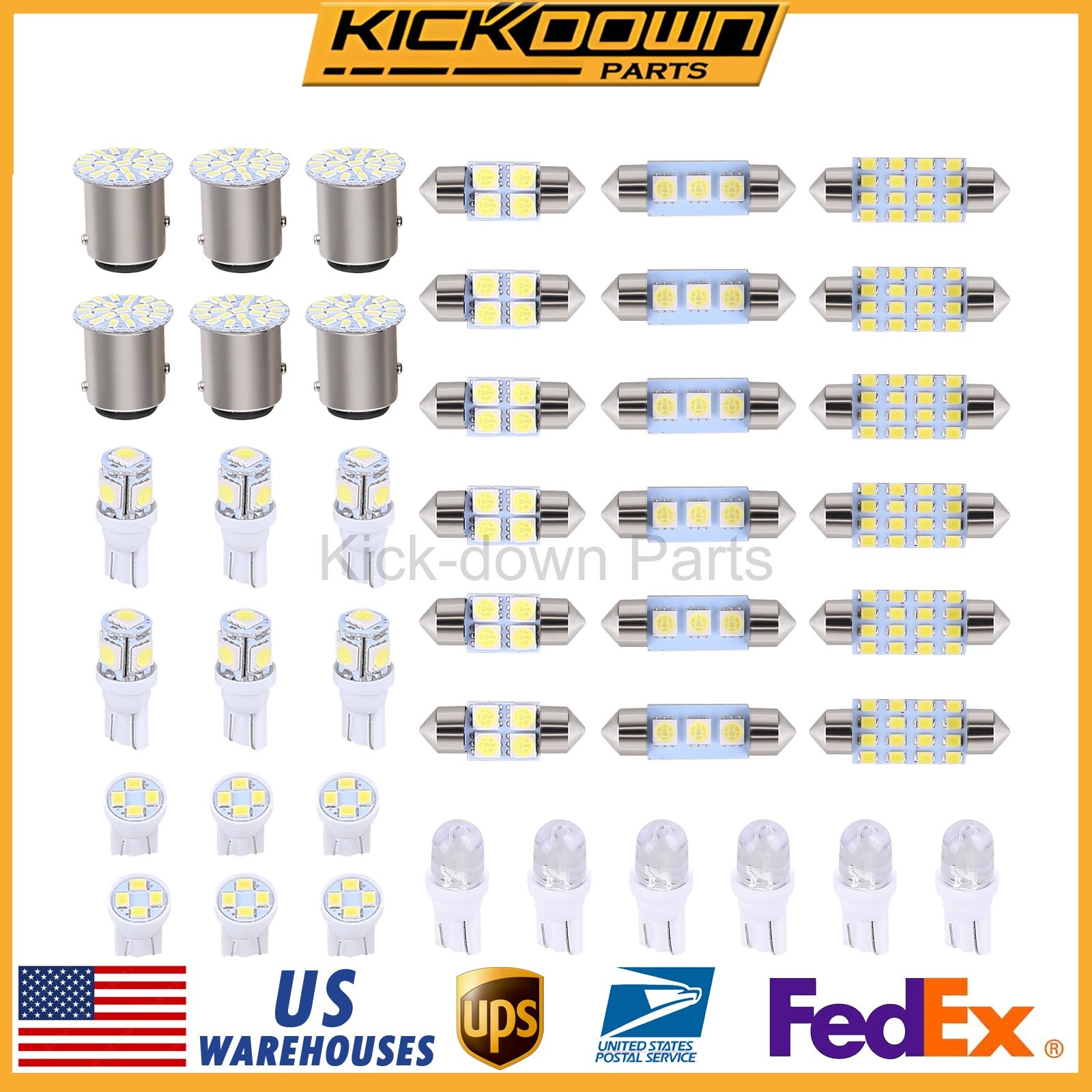 42 PCS Car Interior LED Light Combination Set, T10 31 mm 36 mm 41 mm Reading Lig
