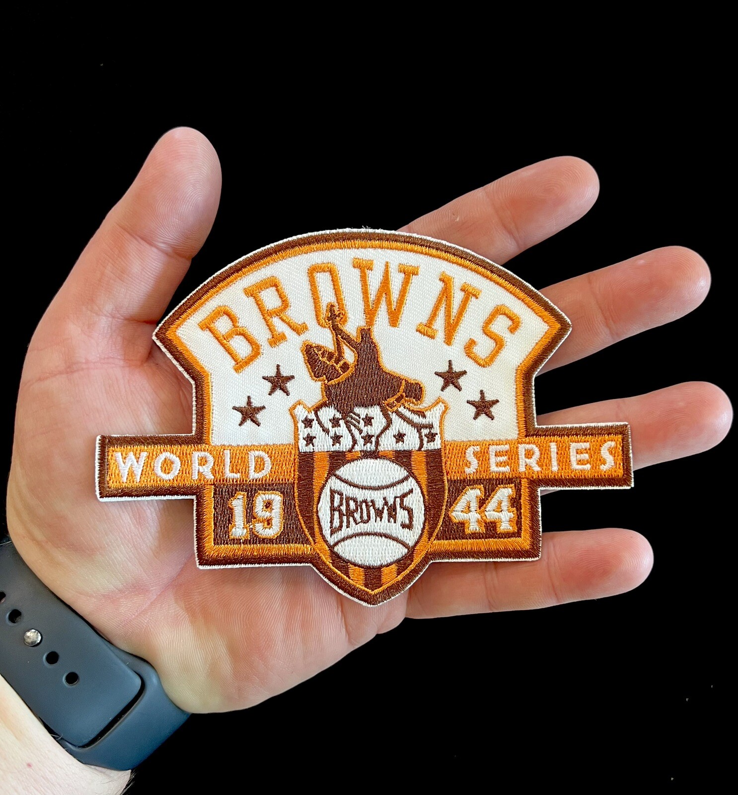 RARE 1944 St. Louis Browns Would Series Logo Patch 5in. Official Sew On Iron RARE 1944 St. Louis Browns Would Series Logo Patch 5in. Official Sew On Iron