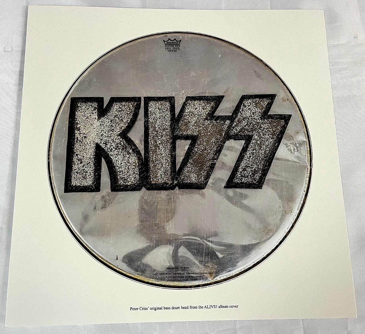 KISS Alive 50th Anniversary Box Set Peter Criss Drum Head Lithograph OFFICIAL