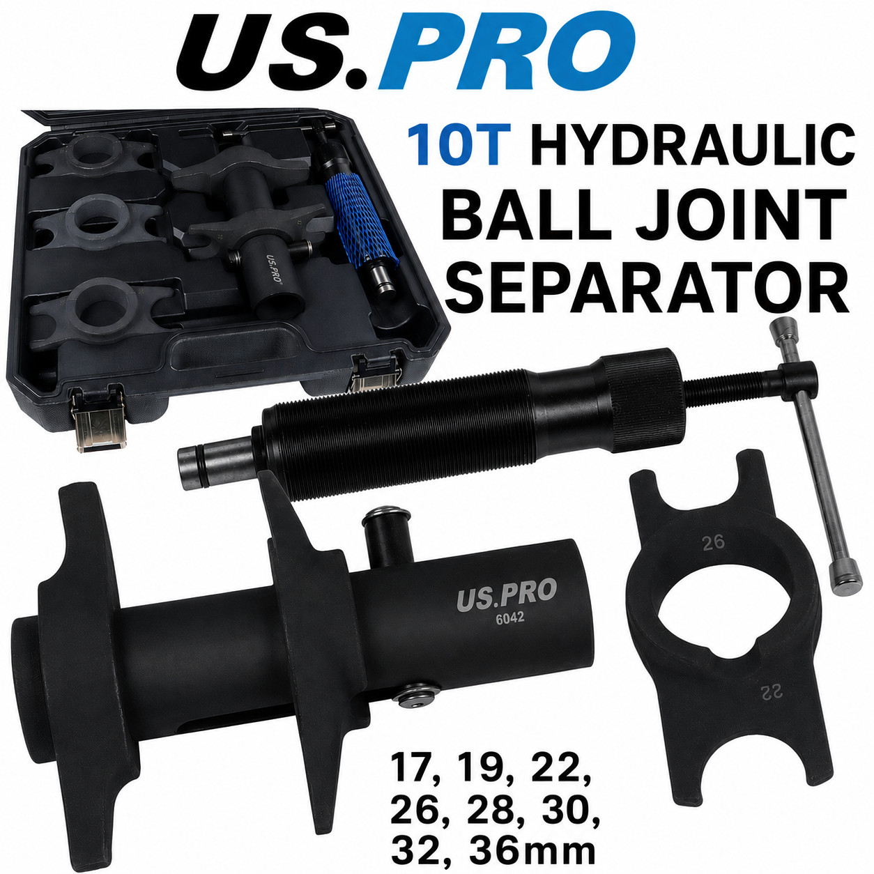 US PRO Ball Joint Splitter 10T Hydraulic Splitter Tie Rod End, Control Arm Tool