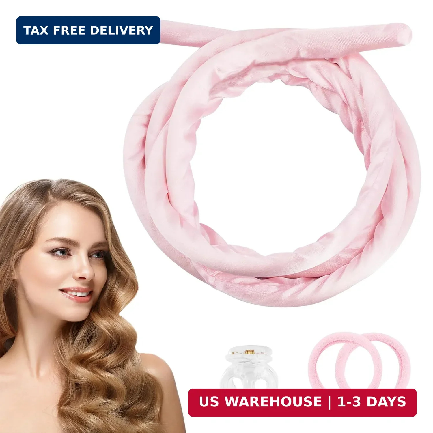 Pinkiou Heatless Hair Curler,Overnight Curls to Sleep In, Satin Velvet No Heat C