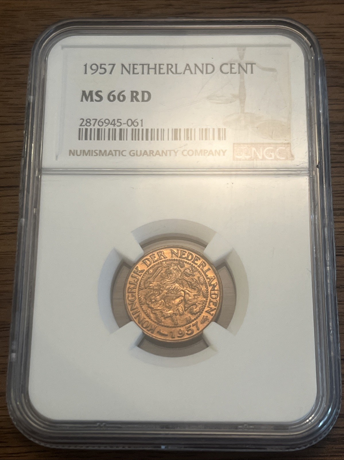 1957 Netherlands 1 Cent Piece NGC Ms66RD ¡TOP POP  Make An Offer 😊