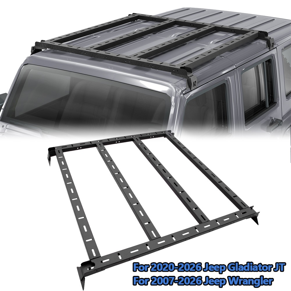 Roof Rack Cargo Basket For 2007-26 Jeep Wrangler JK JL 2020-2026 Gladiator JT