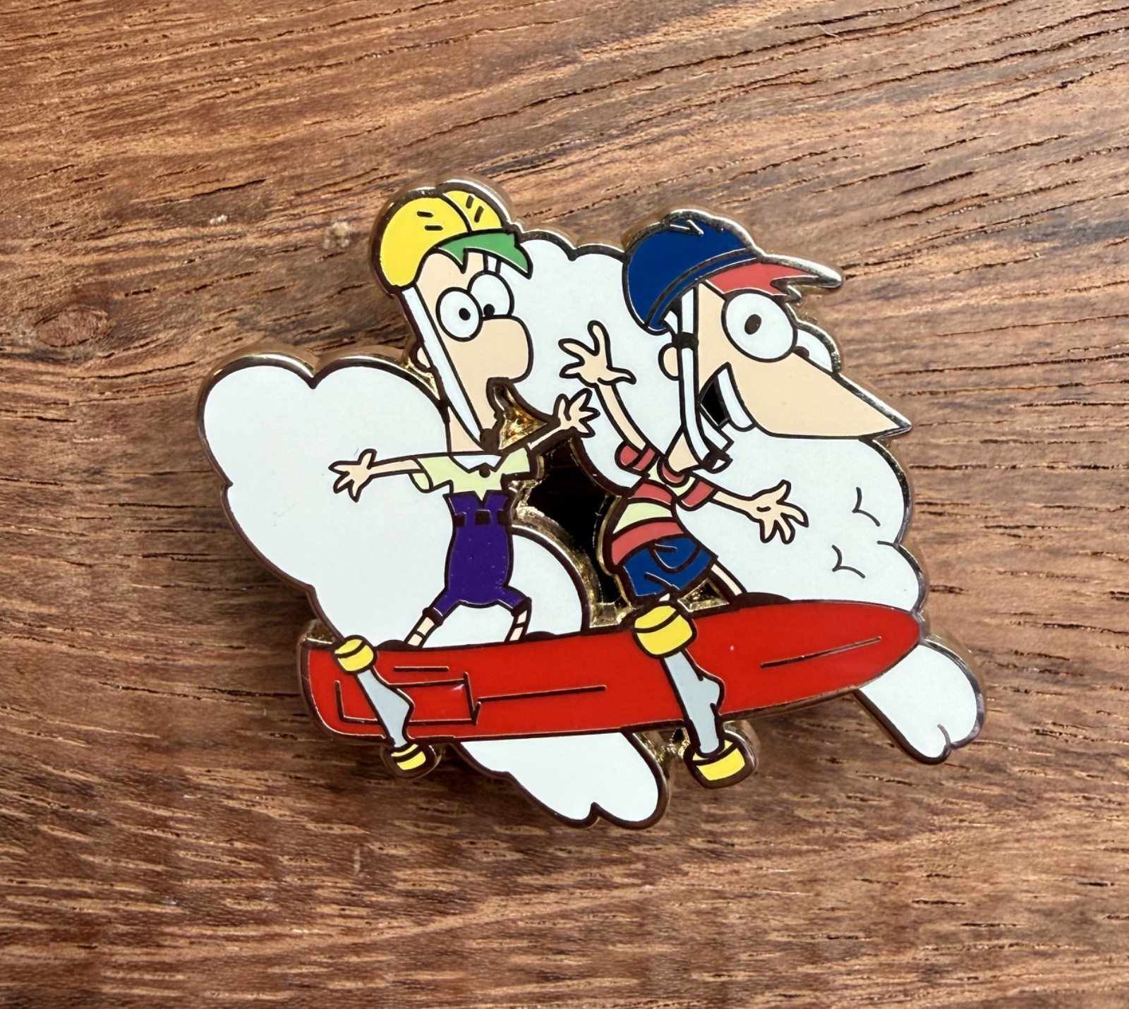 HTF Disney Channel Phineas and Ferb on Skateboard Jerry Leigh 2012 Pin