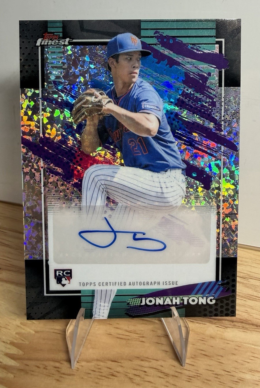 Topps Finest Baseball 2026 RC Auto Mini Diamond Jonah Tong FMA-JT New York Mets Topps Finest Baseball 2026 RC Auto Mini Diamond Jonah Tong FMA-JT New York Mets