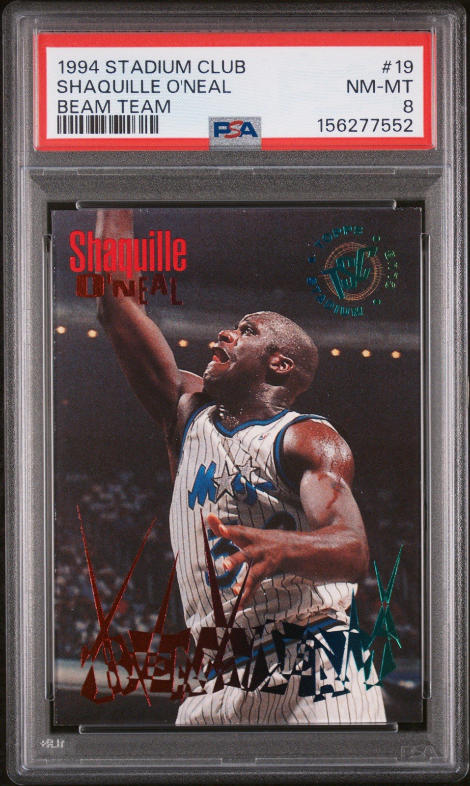 1994-95 Topps Stadium Club - Beam Team Shaquille O\'Neal #19  PSA 8 HOF MAGIC