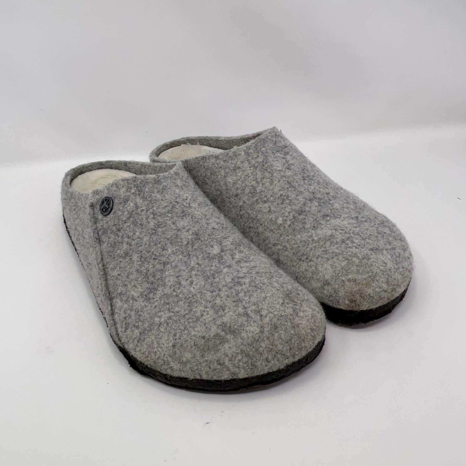 Birkenstock Zermatt Shearling Clogs Mens 43 Gray Wool Felt Slippers 1015080