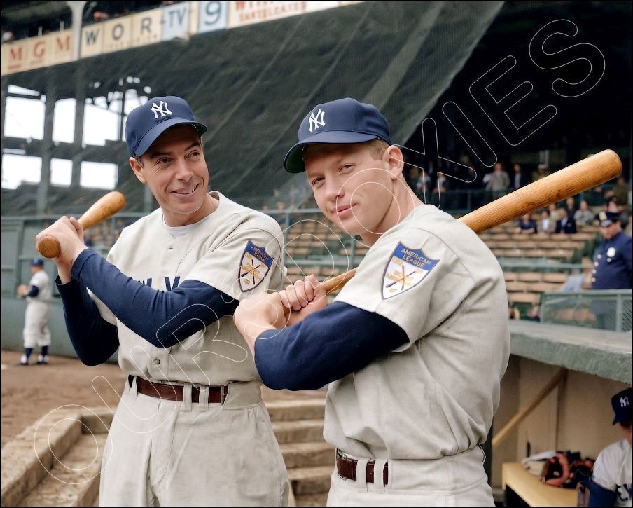Mickey Mantle Joe Dimaggio Photo 8X10 - 1951 Yankees  #6 COLORIZED 