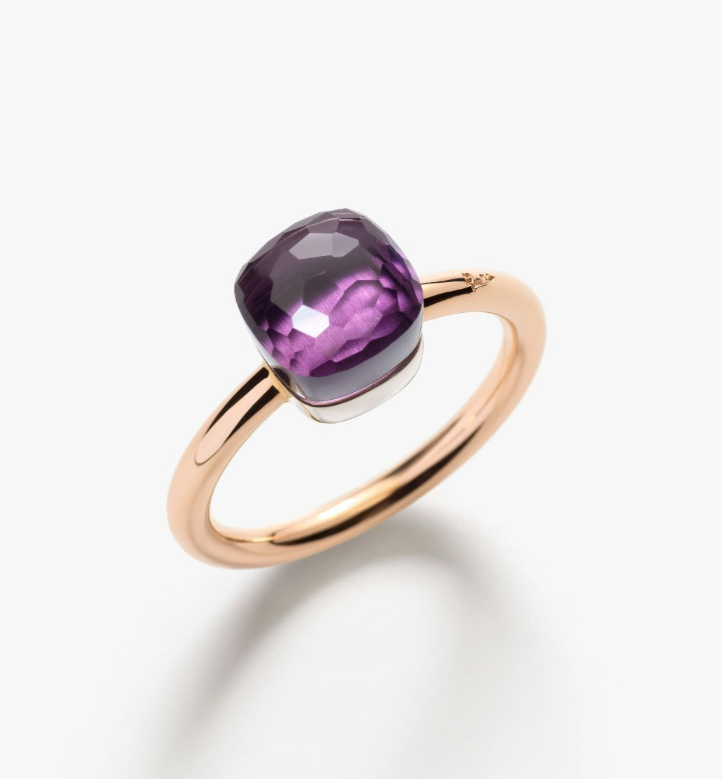 Beautiful Pomellato Nudo Petite Natural Amethyst Ring,925 Sterling Silver Rings
