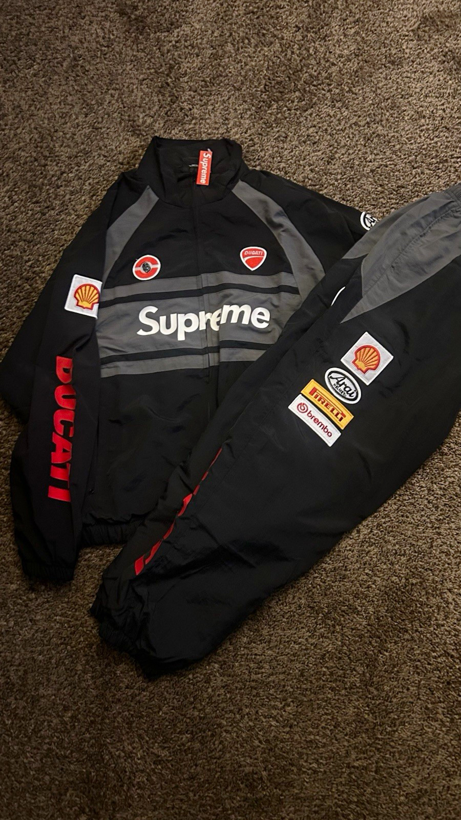 Supreme Ducati V4 2pc Nylon Colorblock Track Jacket & Pants Set Mens M Supreme Ducati V4 2pc Nylon Colorblock Track Jacket & Pants Set Mens M