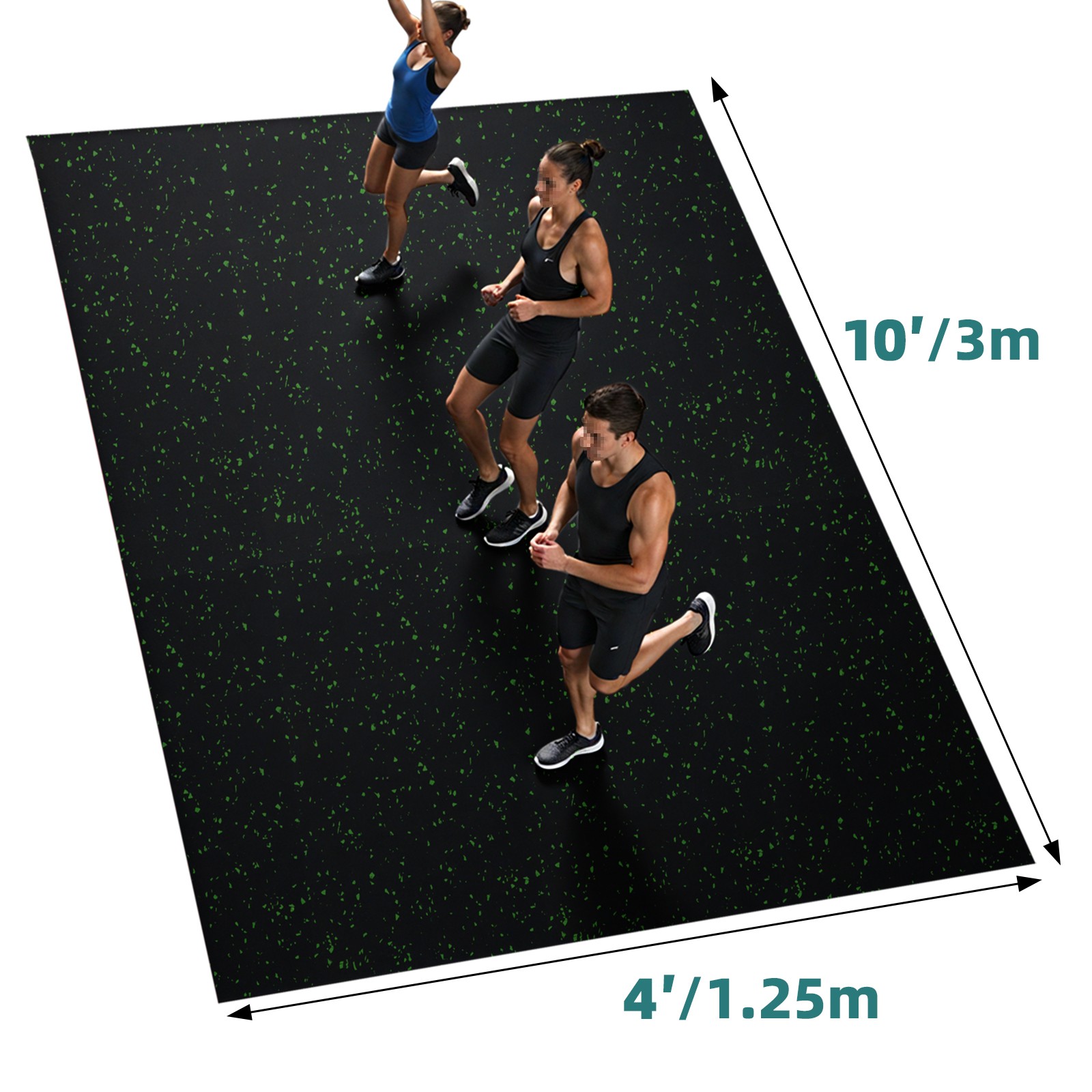 Heavy Duty Rubber Gym Flooring Roll 4'x10' Home Exercise Floor Mat 6mm Thickness