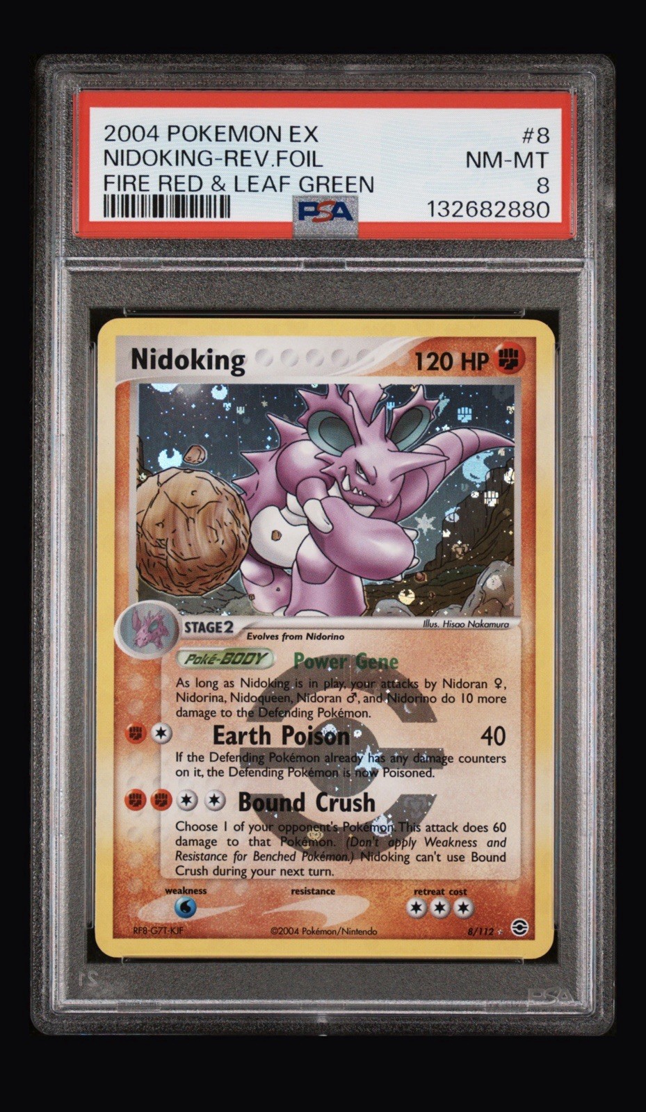 2004 Pokemon Ex Fire Red & Leaf Green Nidoking-Reverse Foil #8 PSA 8 2004 Pokemon Ex Fire Red & Leaf Green Nidoking-Reverse Foil #8 PSA 8
