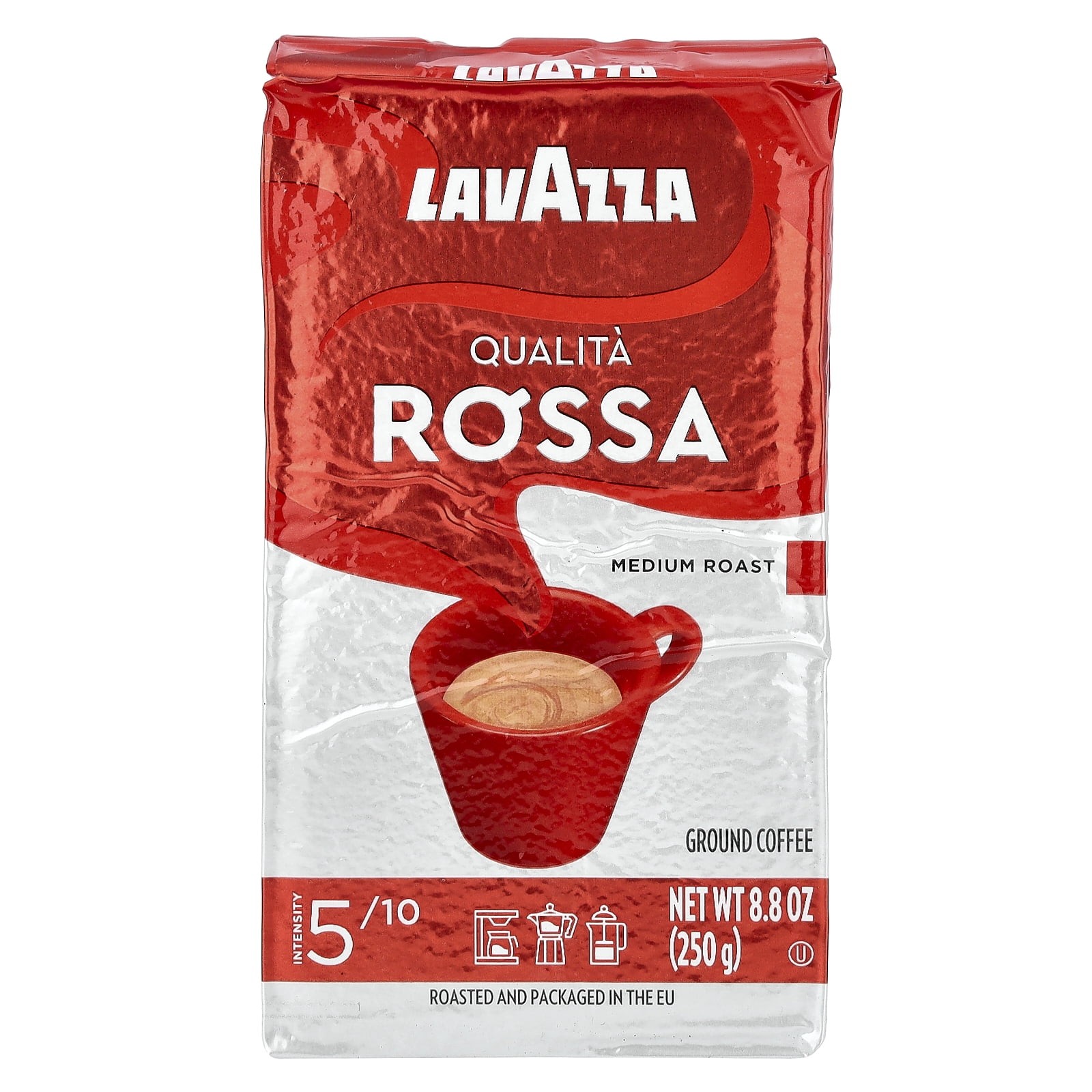 Lavazza Qualità Rossa Ground Coffee, Medium Roast, Arabica&Robusta Blend, 8.8oz