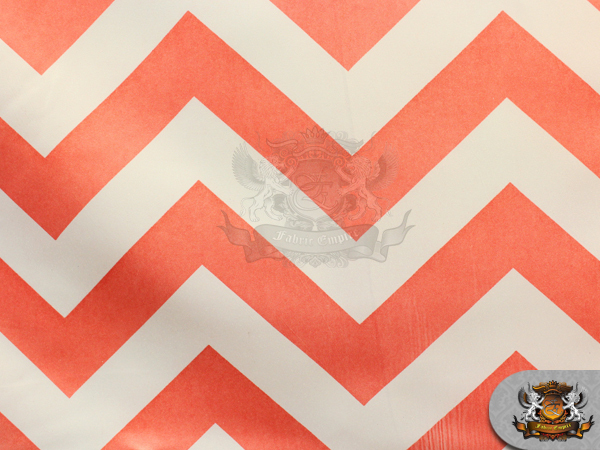 Polyester Satin Chevron Fabric CORAL / 60\ Polyester Satin Chevron Fabric CORAL / 60\